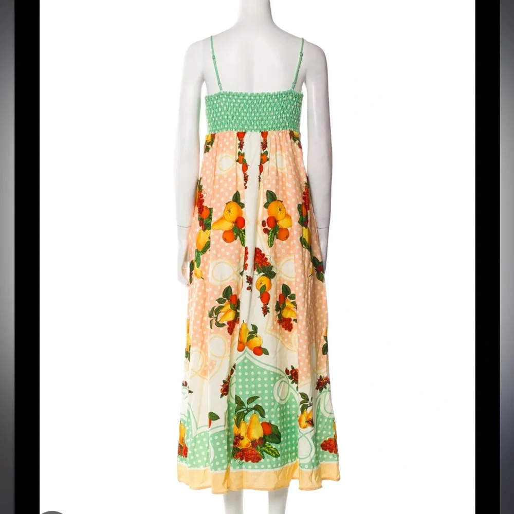 NWT Caroline Constas Linen Cotton Blend Tent Citrus Print Dress